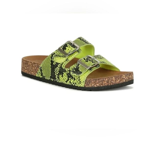Weeboo Neon Green snake comfort sandal - Picture 3 of 9